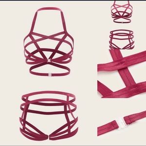 Strappy Halter Lingerie Set